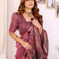 Rajwada Mauve Cotton Printed Saree For Women