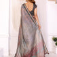 Rajwada Grey Cotton Printed Saree For Women