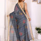 Rajwada Grey Cotton Printed Saree For Women