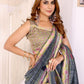 Rajwada Grey Cotton Printed Saree For Women