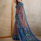 Rajwada Brown Cotton Printed Saree For Women