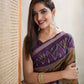 Rajwada Beige Cotton Printed Saree For Women