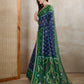 Rajwada Dark Blue Cotton Printed Saree For Women