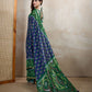 Rajwada Dark Blue Cotton Printed Saree For Women