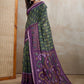 Rajwada Olive green Cotton Printed Saree For Women