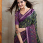 Rajwada Olive green Cotton Printed Saree For Women
