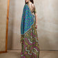Rajwada Teal Blue Cotton Printed Saree For Women