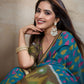 Rajwada Teal Blue Cotton Printed Saree For Women