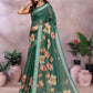 Rajwada Dark Green Cotton Linen Printed Saree For Women