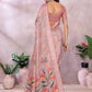 Rajwada Light Pink Cotton Linen Printed Saree For Women