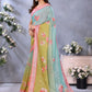 Rajwada Sea Green And Olive Cotton Linen Printed Saree For Women