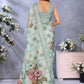 Rajwada Light Green Cotton Linen Printed Saree For Women