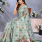 Rajwada Light Green Cotton Linen Printed Saree For Women