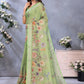 Rajwada Light Green Cotton Linen Printed Saree For Women