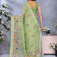 Rajwada Light Green Cotton Linen Printed Saree For Women