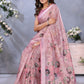 Rajwada Mauve Pink Cotton Linen Printed Saree For Women