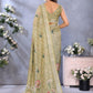 Rajwada Olive  Cotton Linen Printed Saree For Women