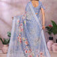Rajwada Lavender Cotton Linen Printed Saree For Women