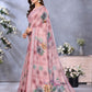 Rajwada Mauve  Cotton Linen Printed Saree For Women