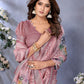 Rajwada Mauve  Cotton Linen Printed Saree For Women