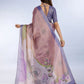 Rajwada Dusty Mauve Cotton Blend Printed Saree For Women