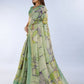 Rajwada Pista Green Cotton Blend Printed Saree For Women