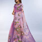 Rajwada Purple Cotton Blend Printed Saree For Women