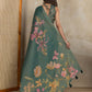 Rajwada Dark  Green Cotton Blend Printed Saree For Women