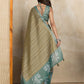 Rajwada Olive And Teal green Cotton Blend Printed Saree For Women