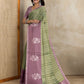 Rajwada Olive  And Mauve Pink Cotton Blend  Printed Saree For Women