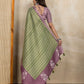 Rajwada Olive  And Mauve Pink Cotton Blend  Printed Saree For Women