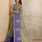 Rajwada Olive And Purple Cotton Blend Printed Saree For Women