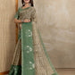 Rajwada Beige And Sea Greeen Cotton Blend  Printed Saree For Women