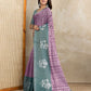Rajwada Purple And Pastel Blue Cotton Blend  Printed Saree For Women