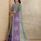 Rajwada Purple And Olive Cotton Blend  Printed Saree For Women