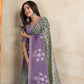 Rajwada Purple And Olive Cotton Blend  Printed Saree For Women