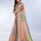 Rajwada Pastel Peach Cotton Blend  Printed Saree For Women