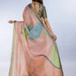 Rajwada Pastel Peach Cotton Blend  Printed Saree For Women