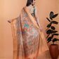 Rajwada Light Brown Cotton Blend Printed Saree For Women