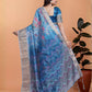 Rajwada Light Blue Cotton Blend Printed Saree For Women