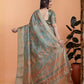 Rajwada Sage Green Cotton Blend Printed Saree For Women