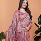 Rajwada Dusty Pink Cotton Blend Printed Saree For Women