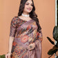 Rajwada Multicolor  Cotton Blend Printed Saree For Women
