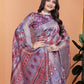Rajwada Lavender And Mauve Cotton Blend Printed Saree For Women