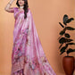 Rajwada Pink Cotton Blend Printed Saree For Women
