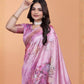 Rajwada Pink Cotton Blend Printed Saree For Women