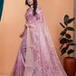 Rajwada Dusty Pink Cotton Blend Printed Saree For Women