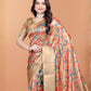Rajwada Multicolor Cotton Blend Printed Saree For Women