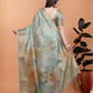 Rajwada Pastel Sage Cotton Blend Printed Saree For Women