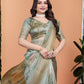 Rajwada Pastel Sage Cotton Blend Printed Saree For Women